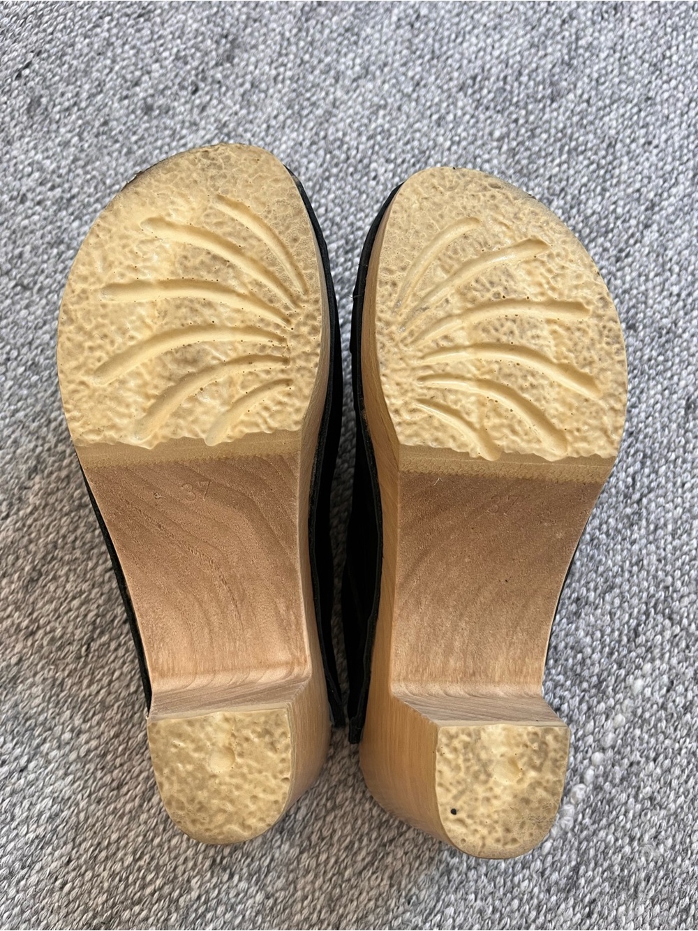 No. 6 Dakota Shearling Clogs high heel 37 US 7 navy blue - Picture 10 of 13